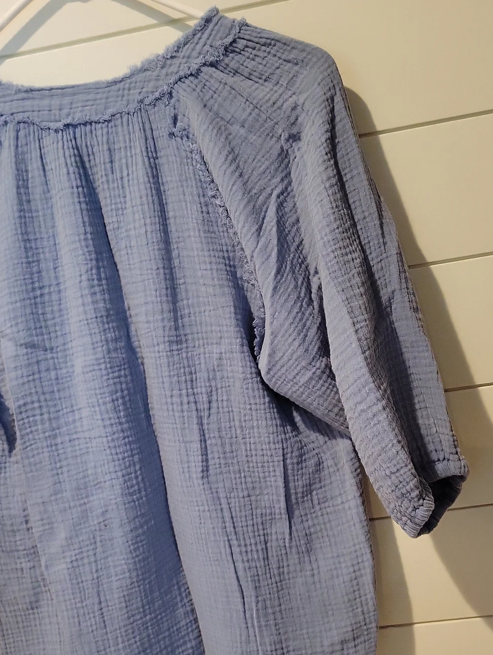 dylan Sun-washed Jolie Top Soft Cotton Gauze V-Neck XS  Vintage Blue